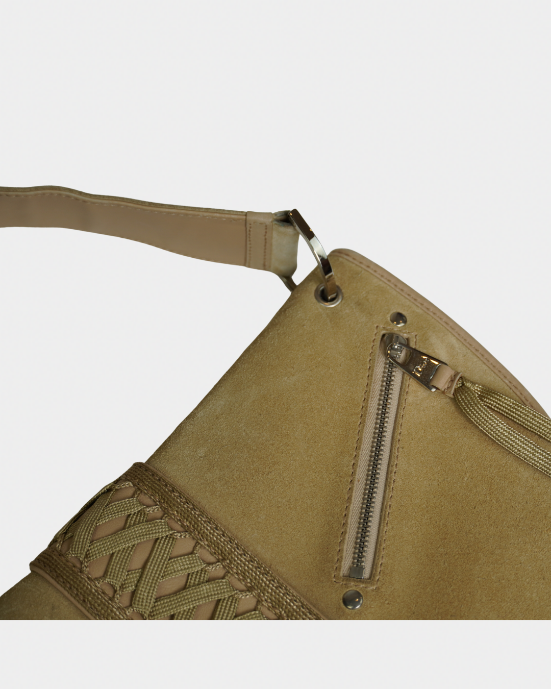 Dior Beige Suede Admit It Shoulder Bag