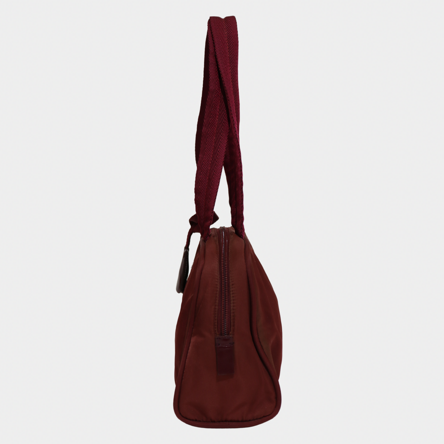 Prada Tessuto Nylon Burgundy Shoulder Bag