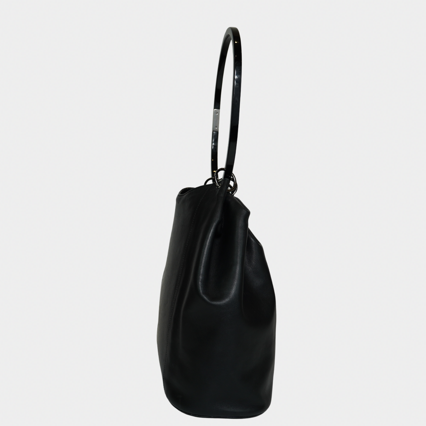 Gucci F/W 1999 Tom Ford Black Hoop Handle Bucket Bag