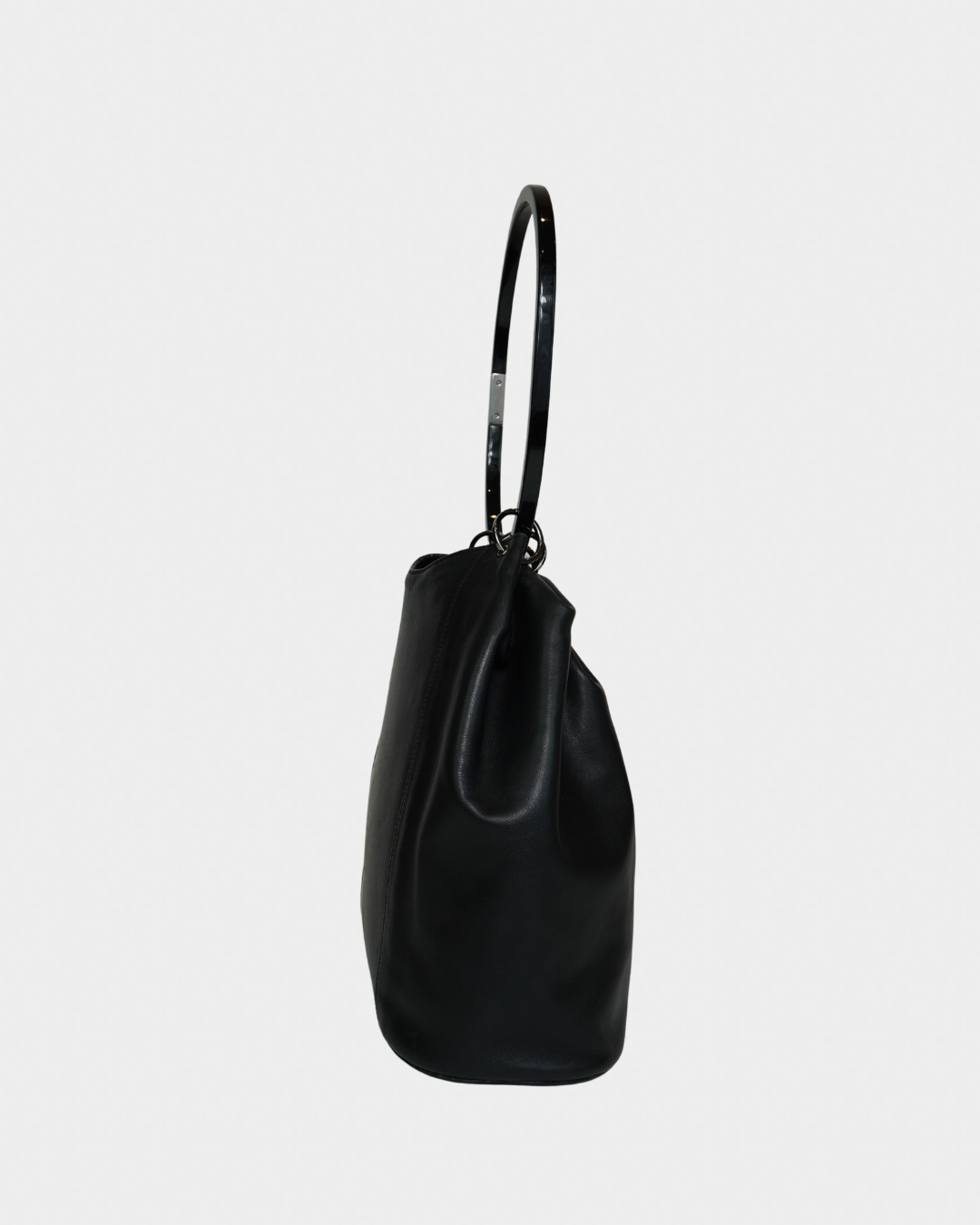 Gucci F/W 1999 Tom Ford Black Hoop Handle Bucket Bag