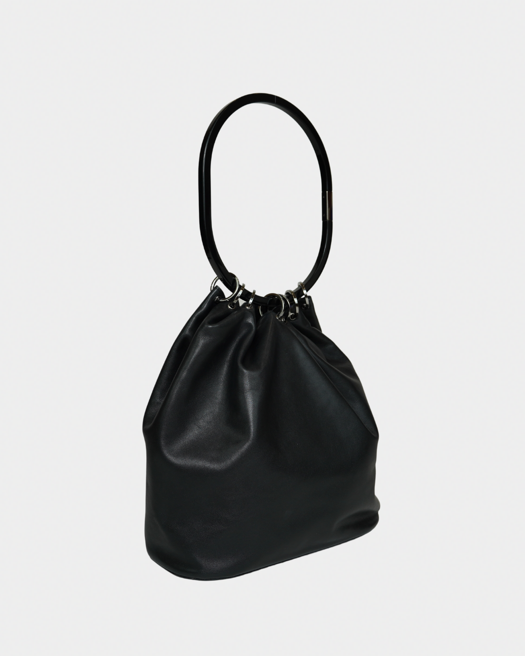 Gucci F/W 1999 Tom Ford Black Hoop Handle Bucket Bag