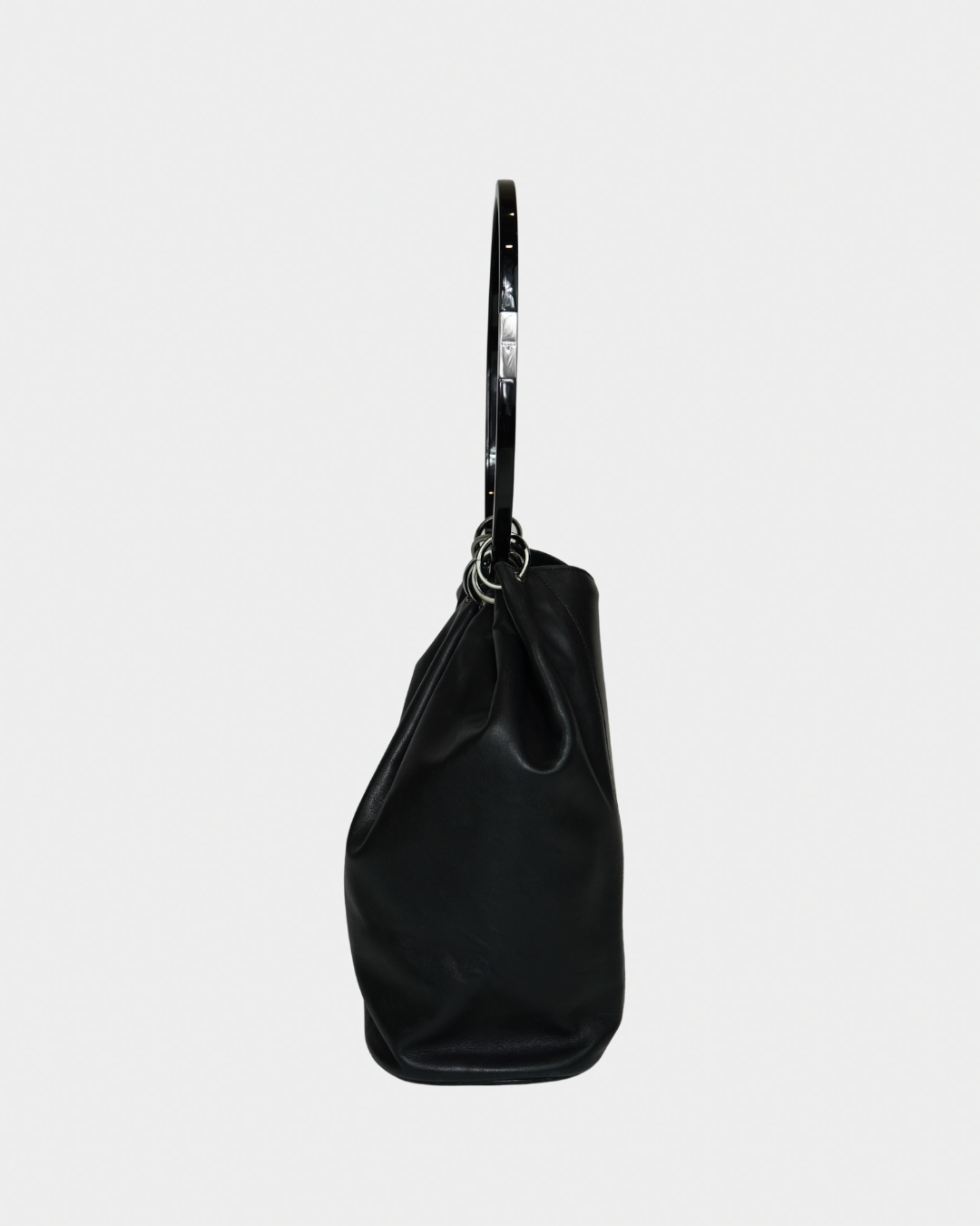 Gucci F/W 1999 Tom Ford Black Hoop Handle Bucket Bag