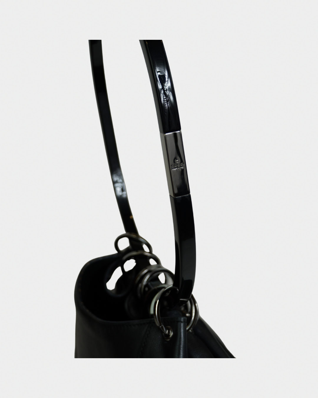 Gucci F/W 1999 Tom Ford Black Hoop Handle Bucket Bag