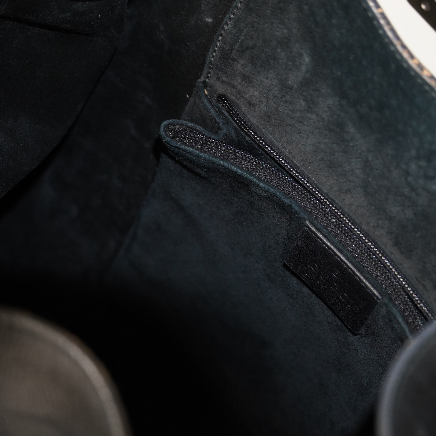 Gucci F/W 1999 Tom Ford Black Hoop Handle Bucket Bag