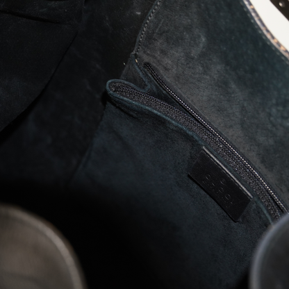 Gucci F/W 1999 Tom Ford Black Hoop Handle Bucket Bag