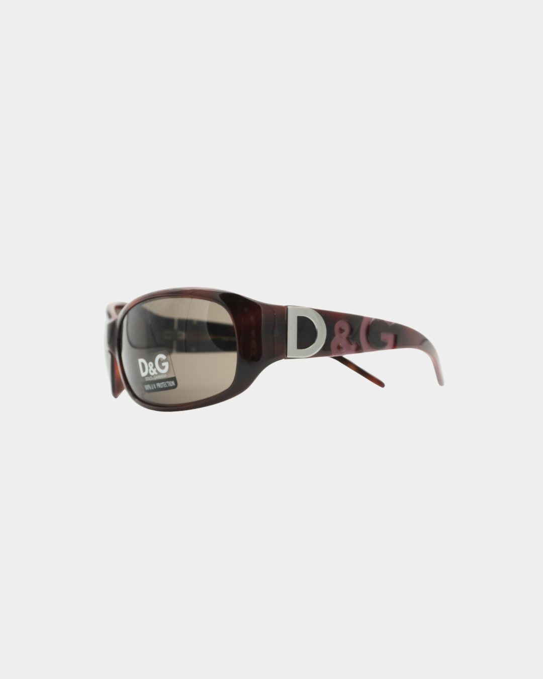 D&G Tortoise Silver Pink Logo Sunglasses