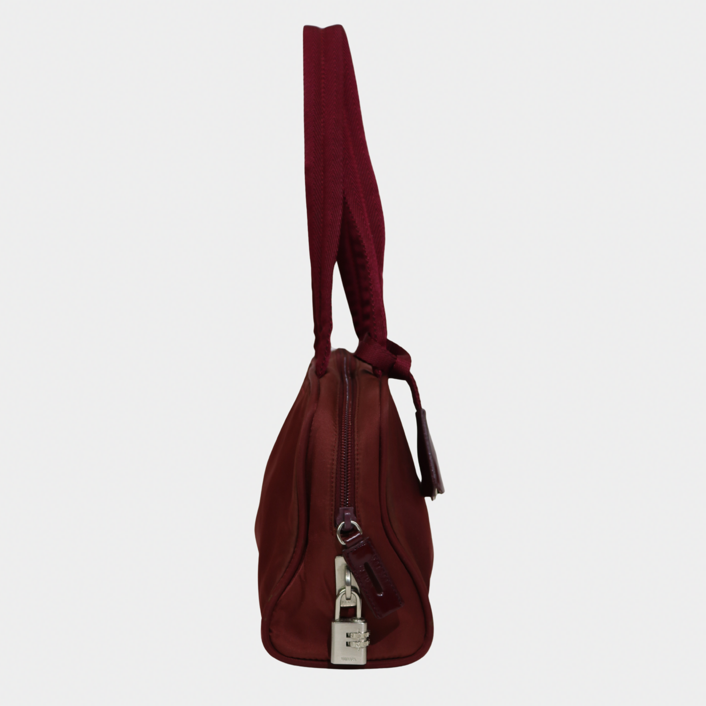 Prada Tessuto Nylon Burgundy Shoulder Bag