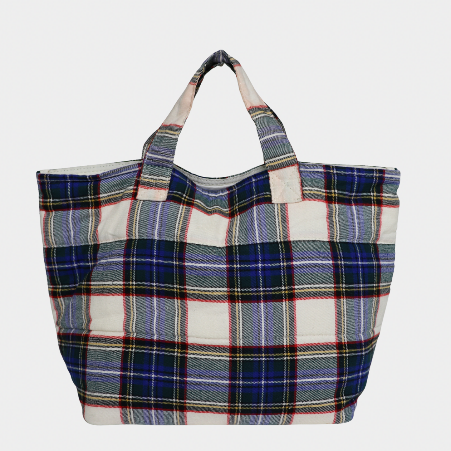 Commes Des Garcon's Tricot Plaid Tote Bag