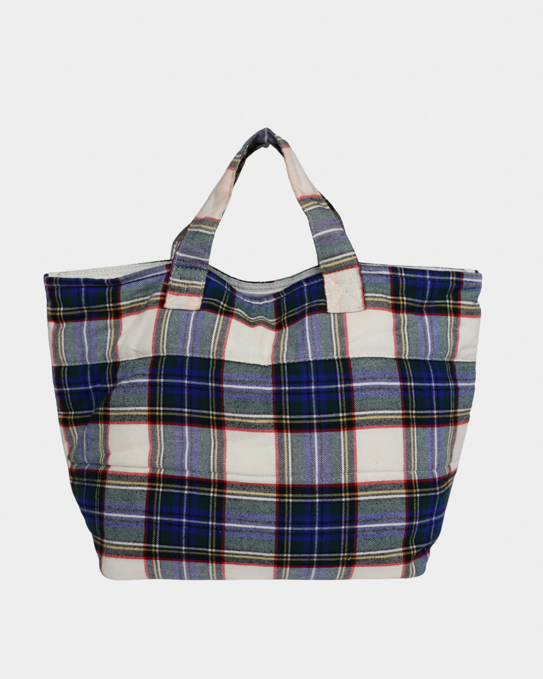 Commes Des Garcon's Tricot Plaid Tote Bag