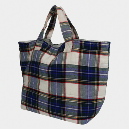 Commes Des Garcon's Tricot Plaid Tote Bag
