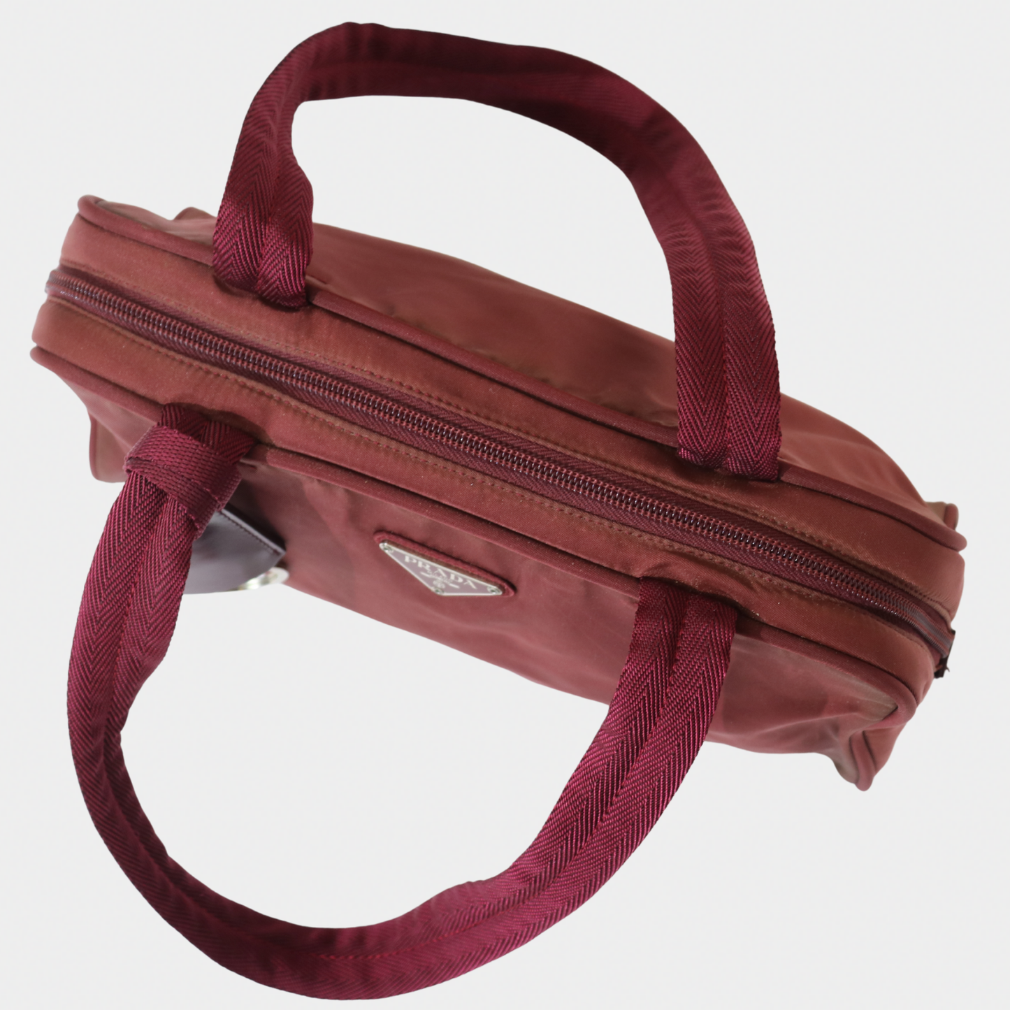 Prada Tessuto Nylon Burgundy Shoulder Bag