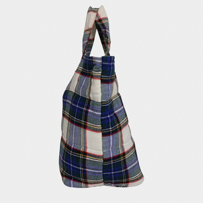 Commes Des Garcon's Tricot Plaid Tote Bag