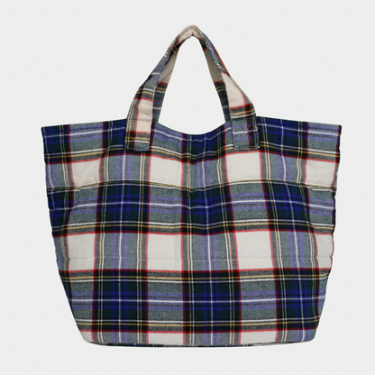 Commes Des Garcon's Tricot Plaid Tote Bag