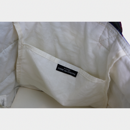 Commes Des Garcon's Tricot Plaid Tote Bag