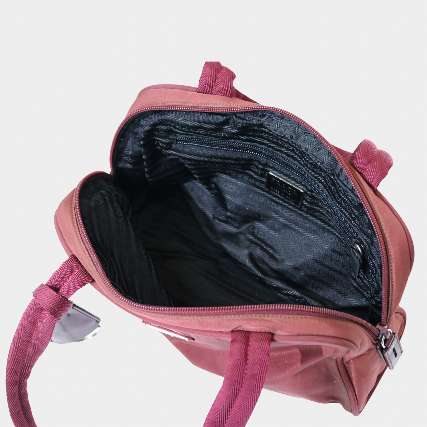 Prada Tessuto Nylon Burgundy Shoulder Bag