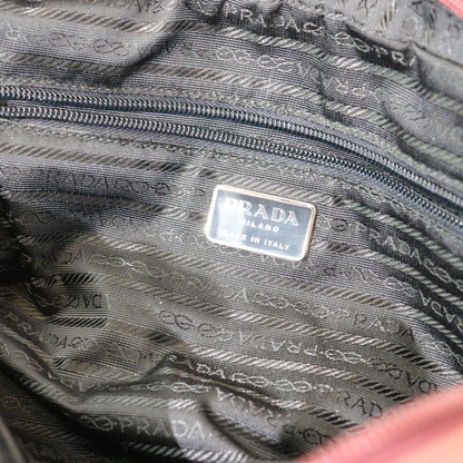 Prada Tessuto Nylon Burgundy Shoulder Bag