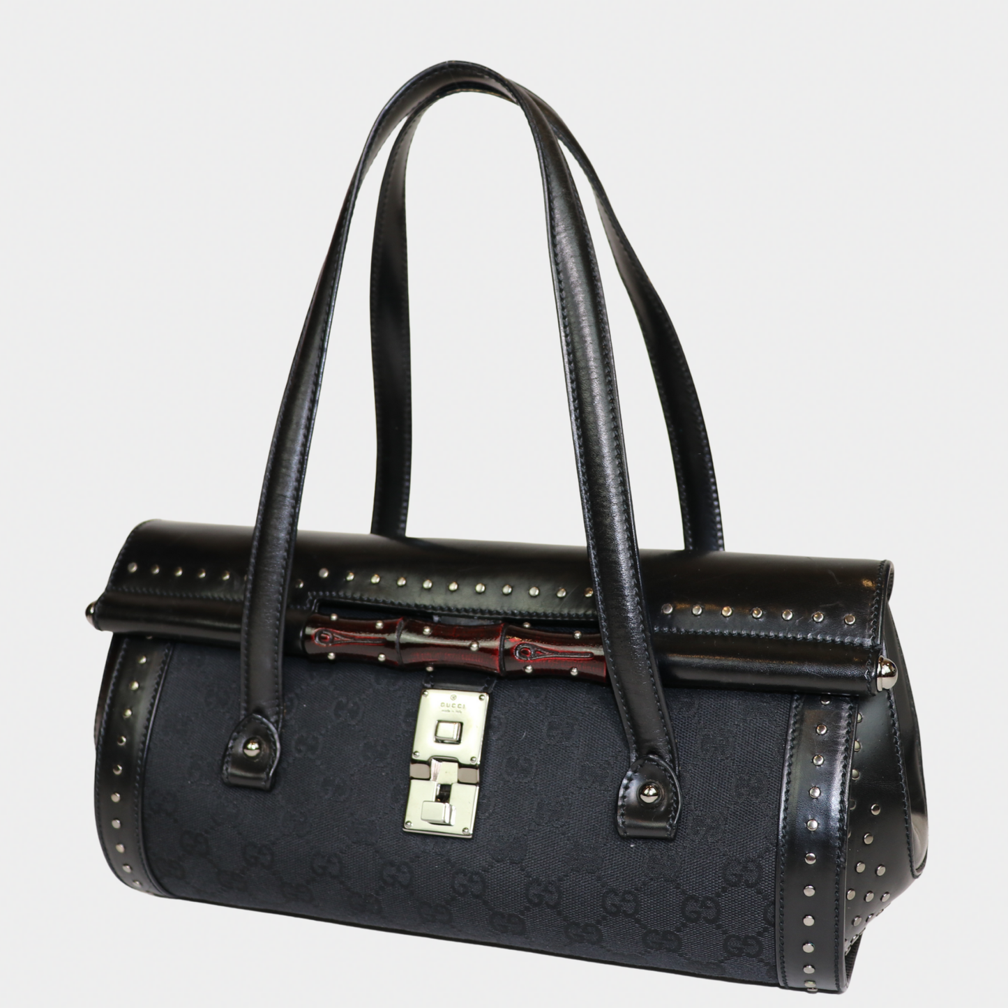 Gucci Studded Black Bamboo Bullet