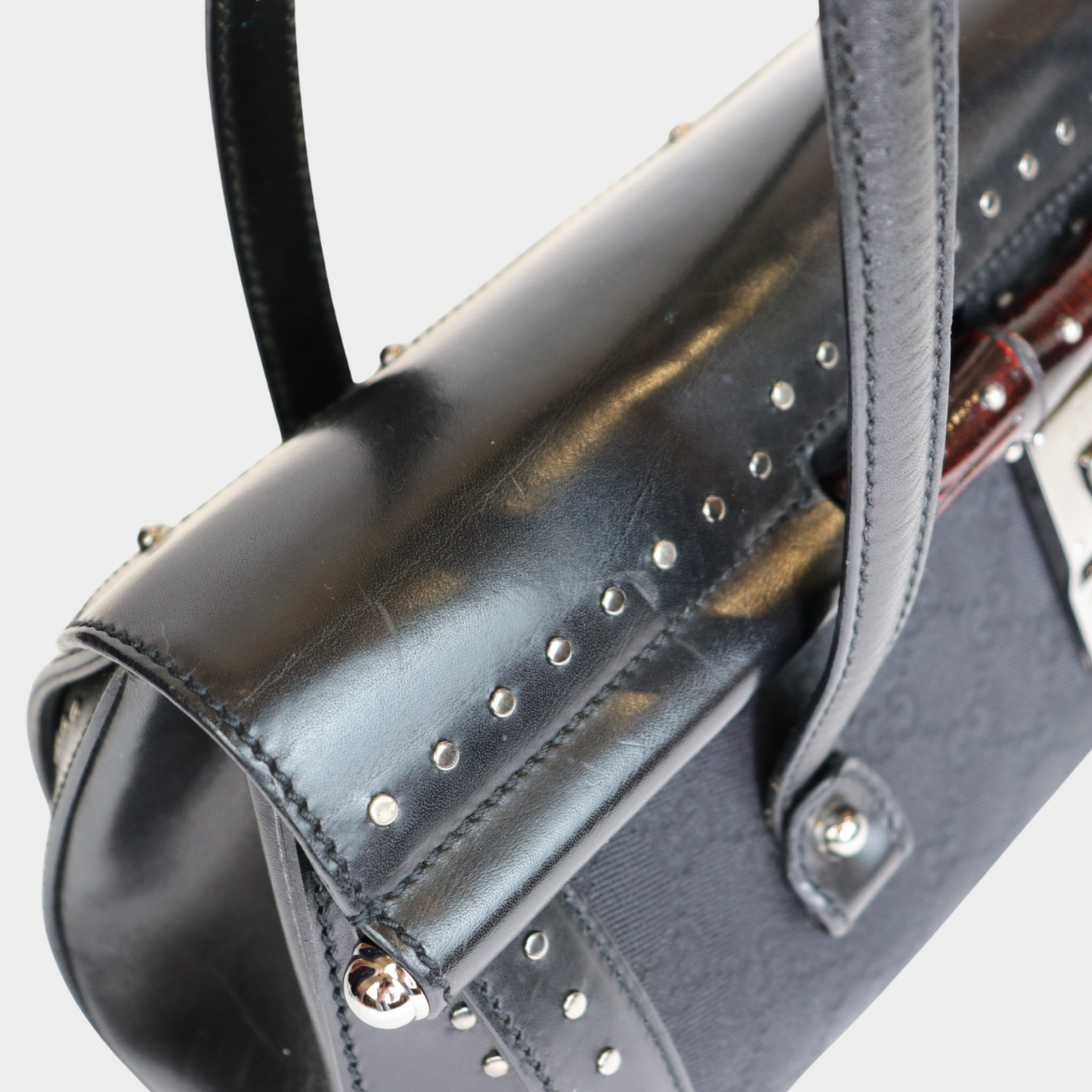 Gucci Studded Black Bamboo Bullet