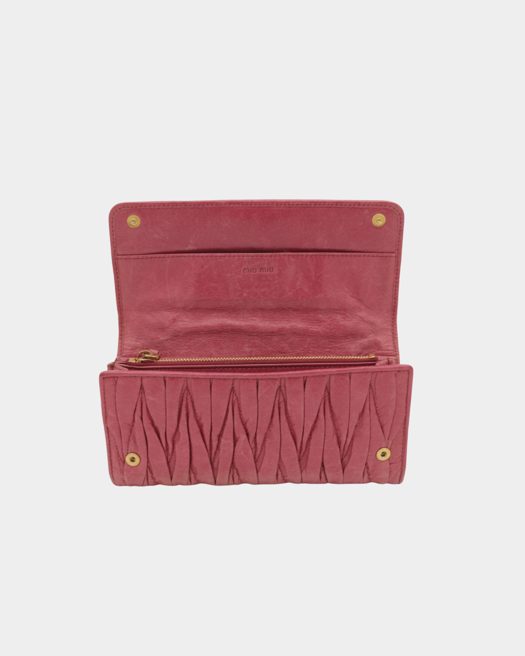 Miu Miu Matlasse Pink Wallet