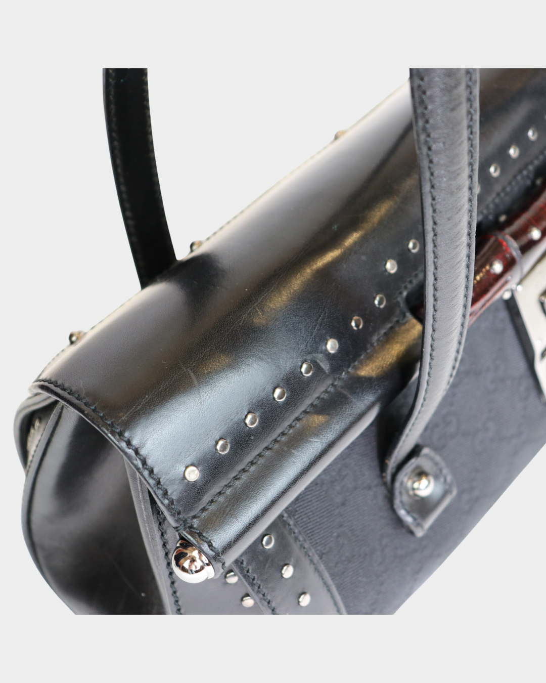 Gucci Studded Black Bamboo Bullet
