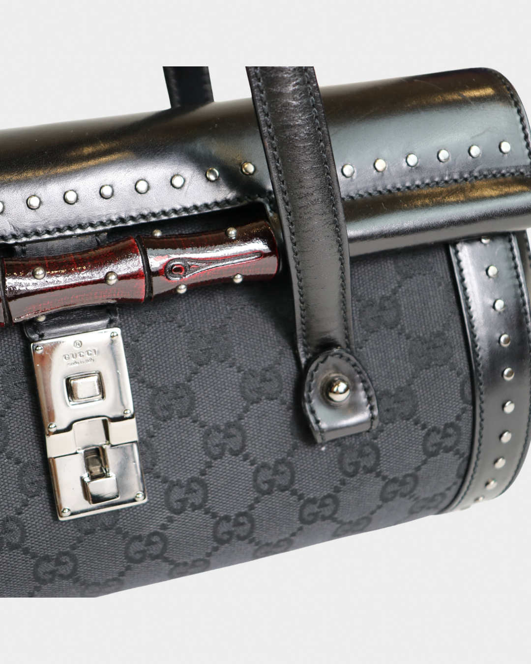 Gucci Studded Black Bamboo Bullet