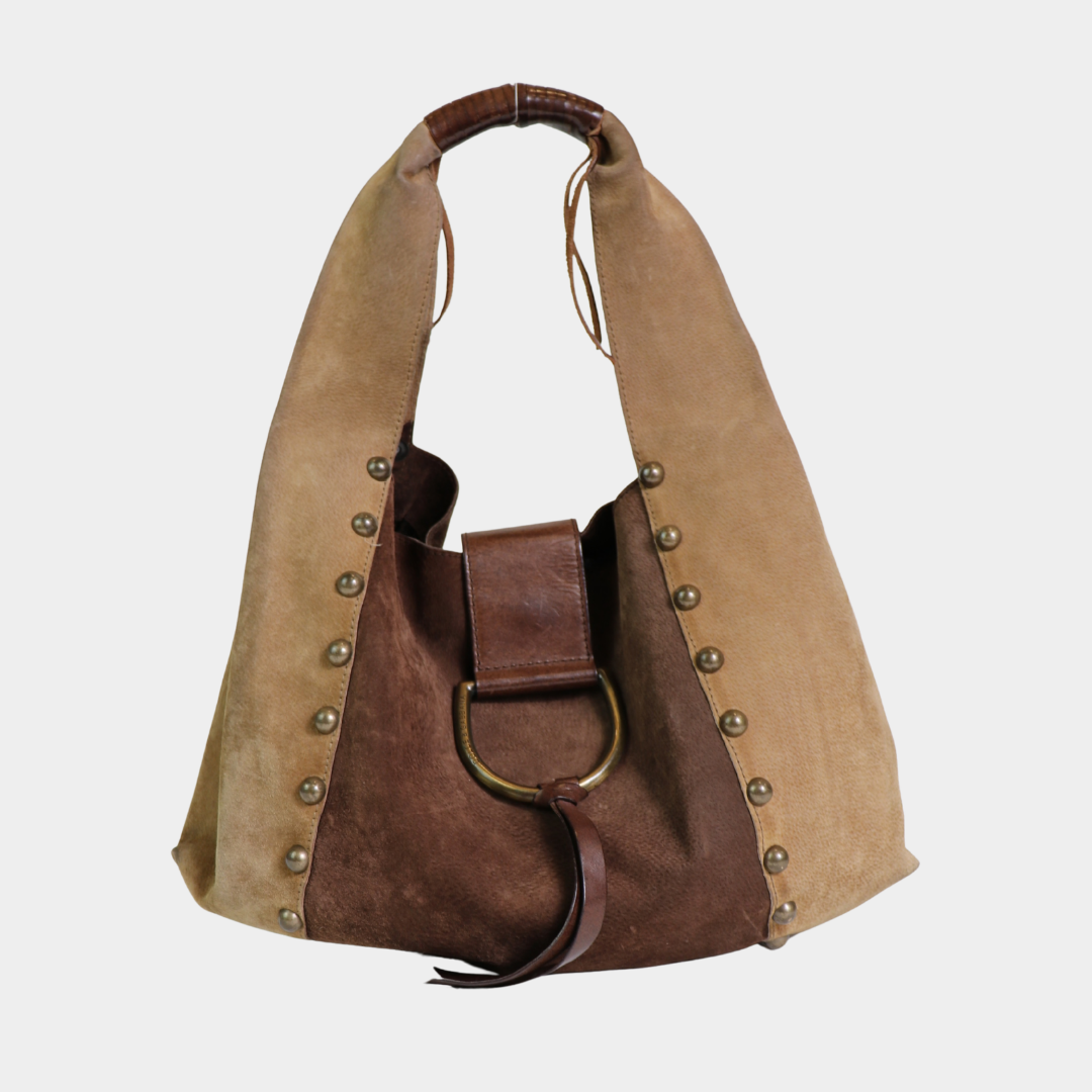 Dolce & Gabbana Suede Studded Hobo Bag