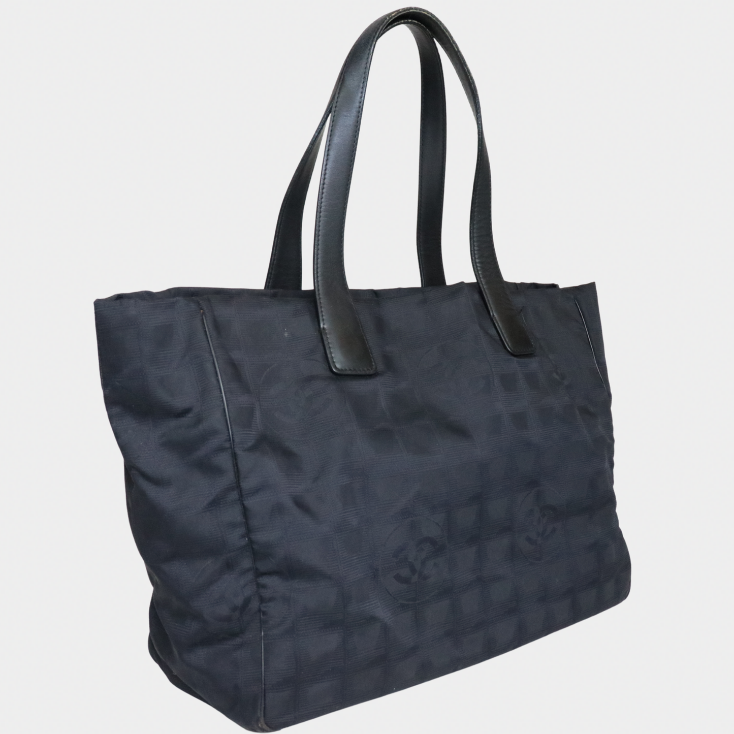 Chanel 2004 Black Travel Ligne Tote Bag