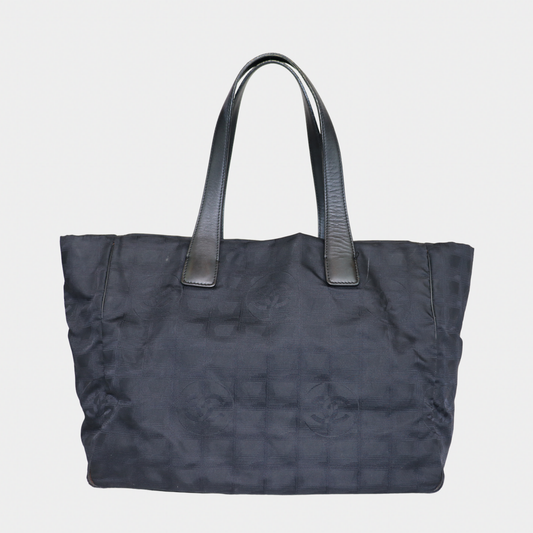 Chanel 2004 Black Travel Ligne Tote Bag