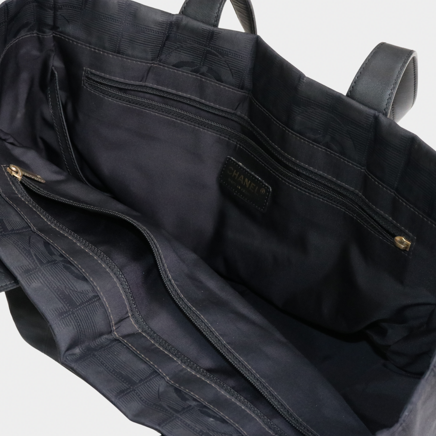 Chanel 2004 Black Travel Ligne Tote Bag