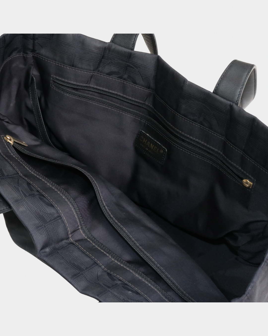 Chanel 2004 Black Travel Ligne Tote Bag