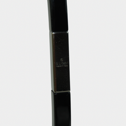 Gucci F/W 1999 Tom Ford Black Hoop Handle Canvas Monogram Bucket Bag