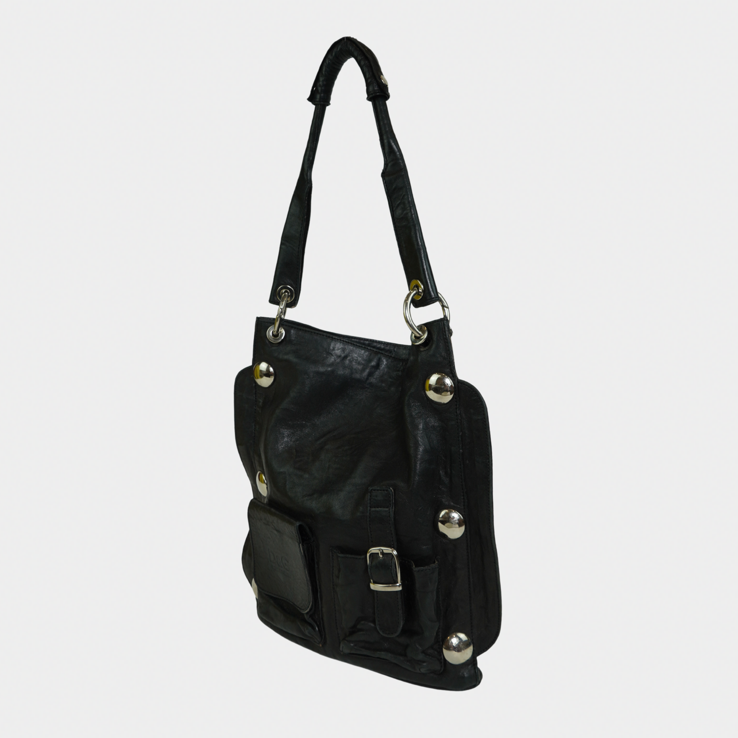 Dolce & Gabbana Black Leather Studded Bag