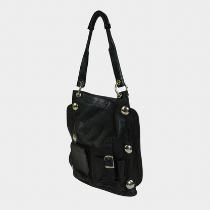 Dolce & Gabbana Black Leather Studded Bag