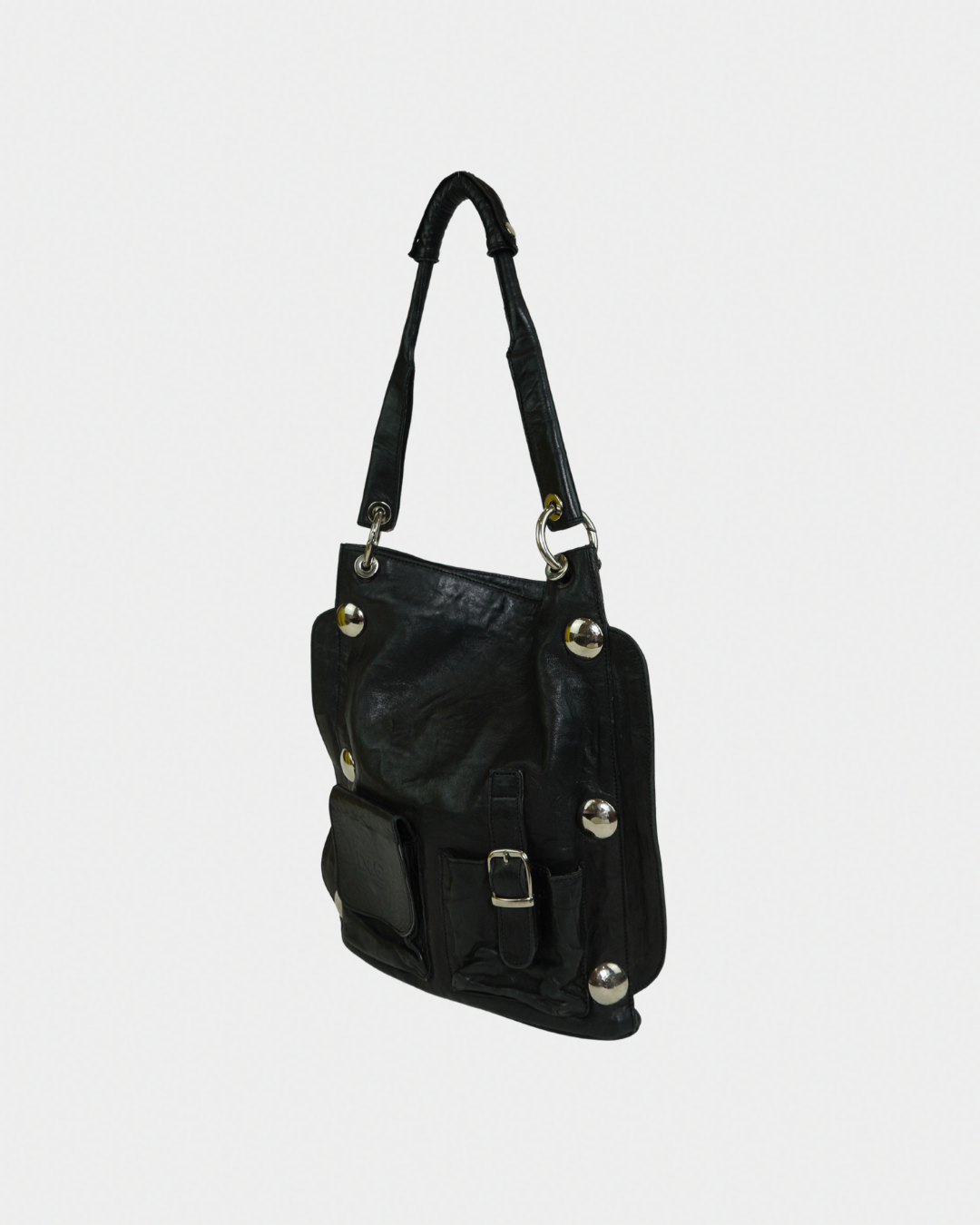 Dolce & Gabbana Black Leather Studded Bag