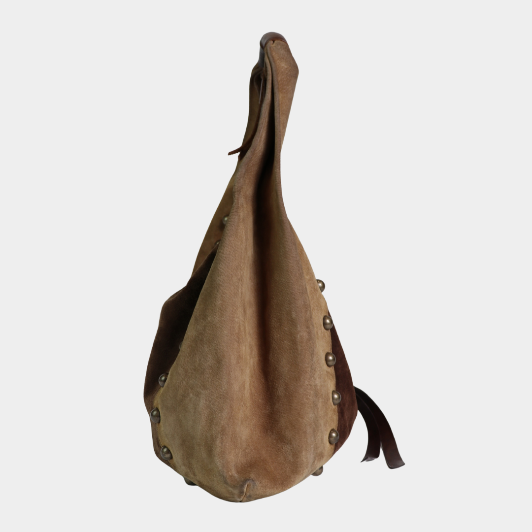 Dolce & Gabbana Suede Studded Hobo Bag