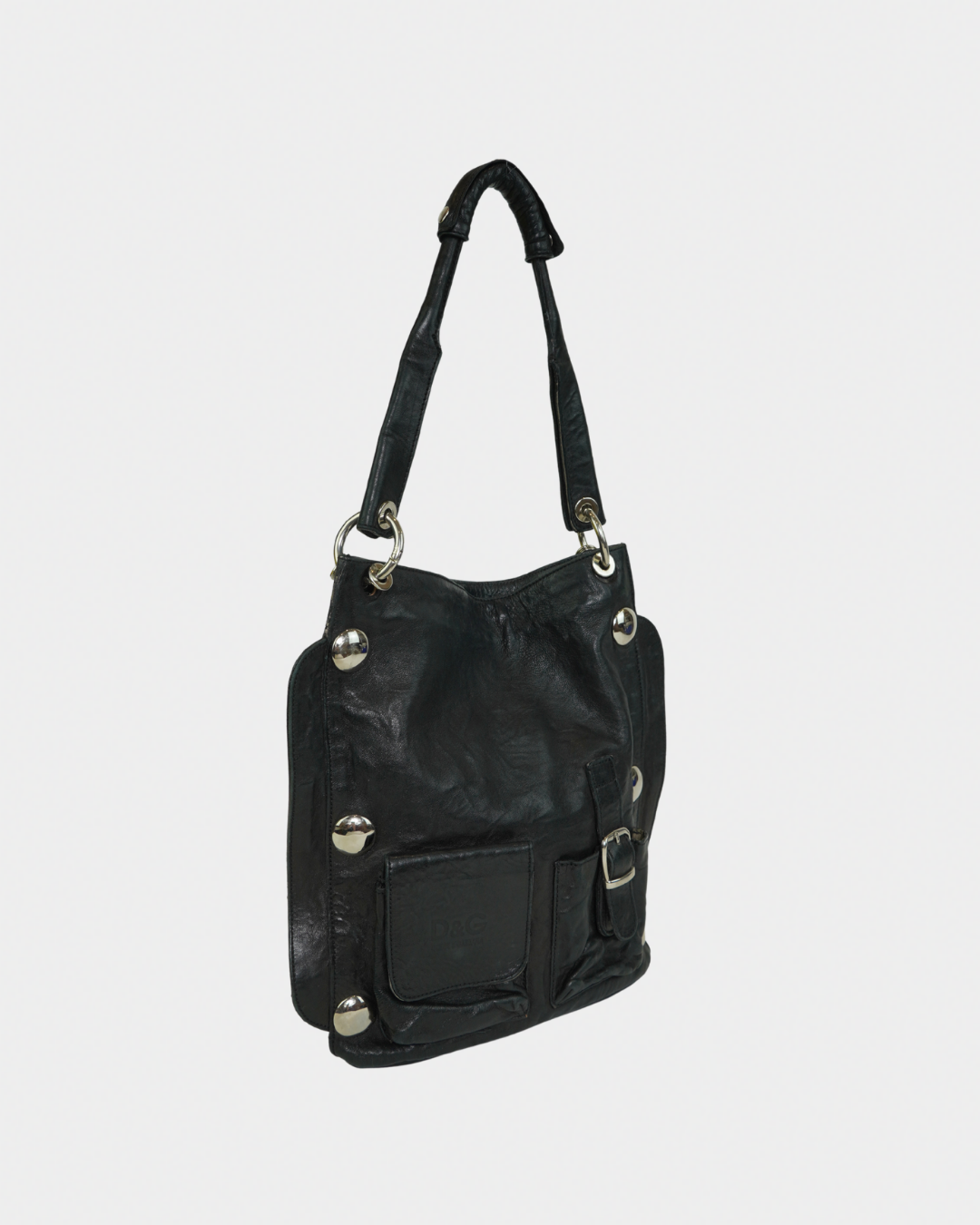 Dolce & Gabbana Black Leather Studded Bag
