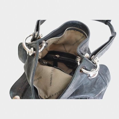 Dolce & Gabbana Black Leather Studded Bag