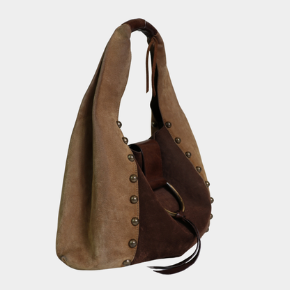 Dolce & Gabbana Suede Studded Hobo Bag