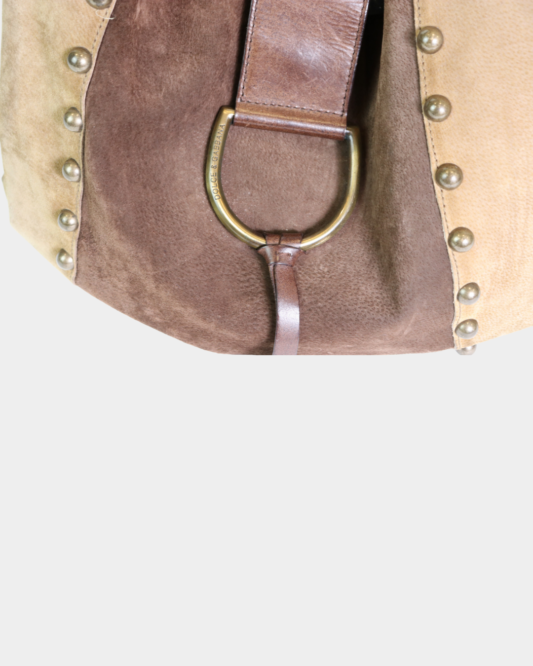 Dolce & Gabbana Suede Studded Hobo Bag