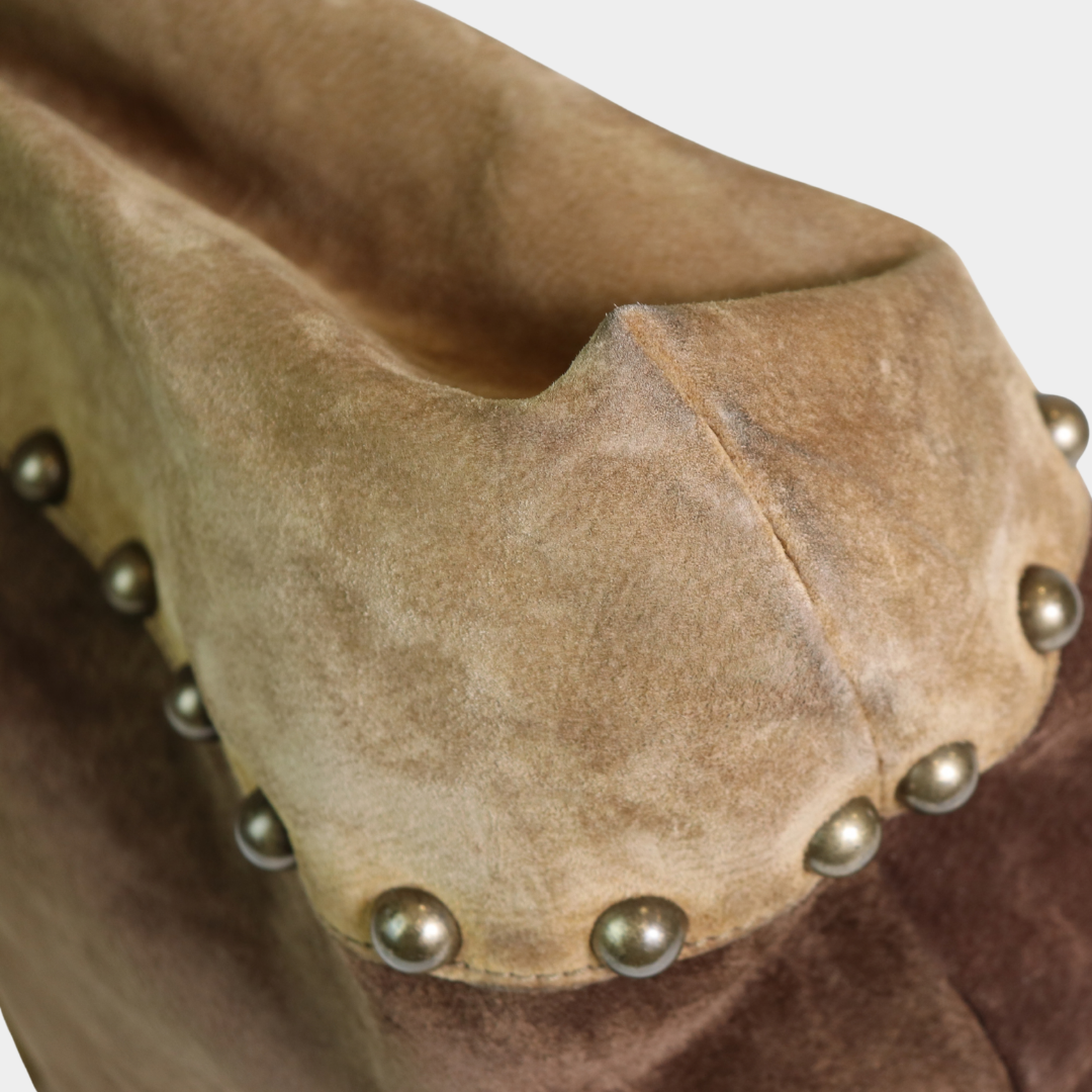 Dolce & Gabbana Suede Studded Hobo Bag