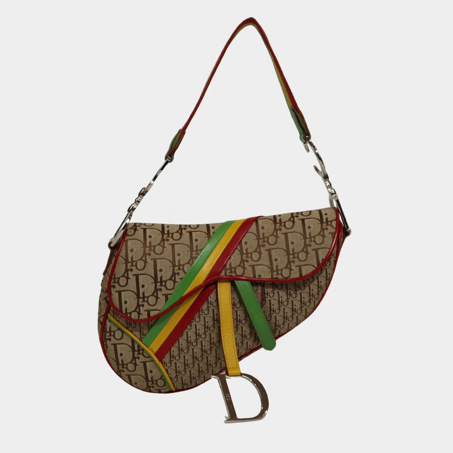 Christian Dior Diorissimo Rasta Saddle Bag