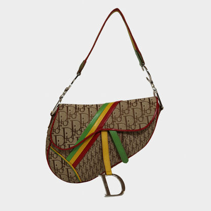 Christian Dior Diorissimo Rasta Saddle Bag