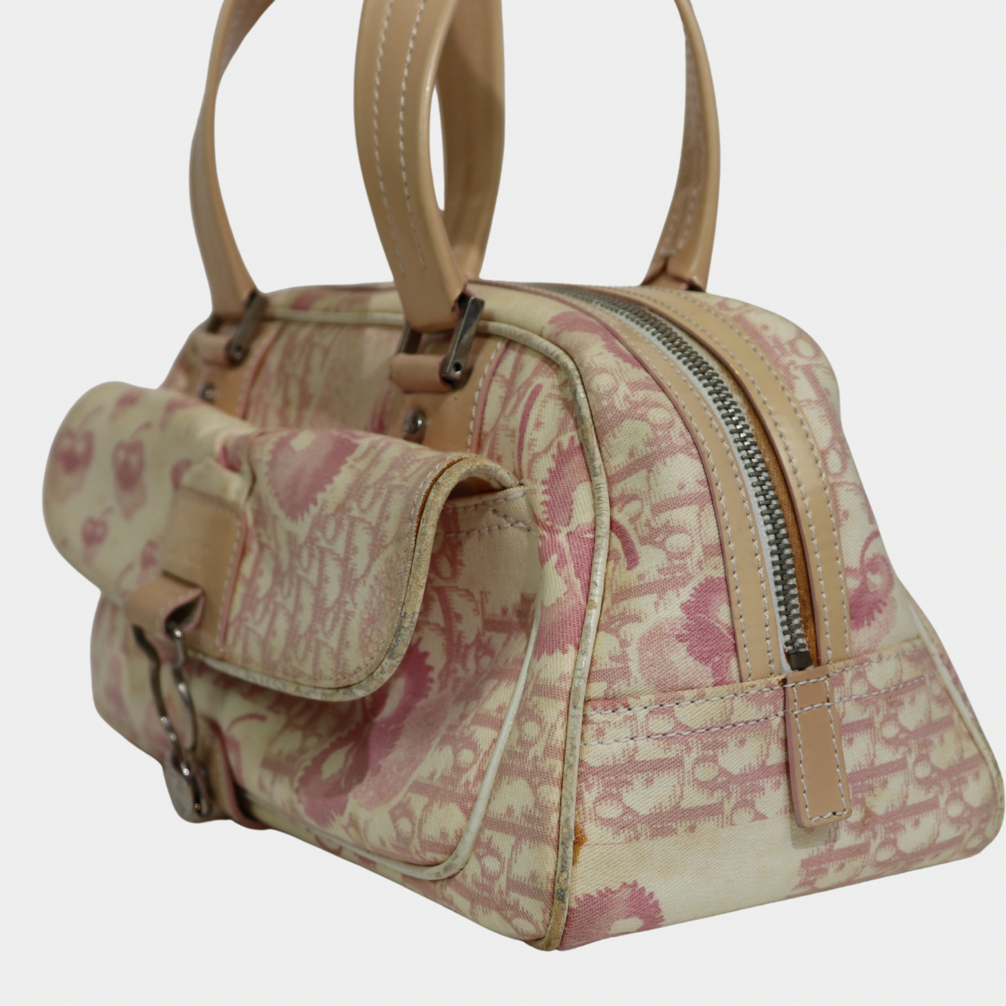 Dior Pink Cherry Diorissimo Mini Bowler Bag