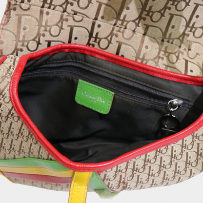 Christian Dior Diorissimo Rasta Saddle Bag