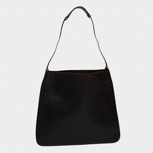 Gucci Metal Horsebit Handle Leather Tote