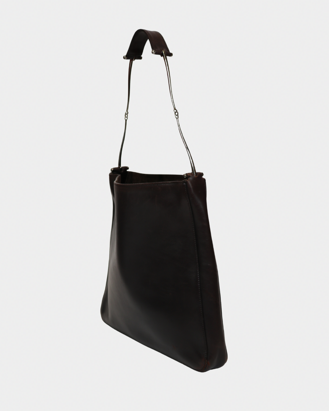 Gucci Metal Horsebit Handle Leather Tote