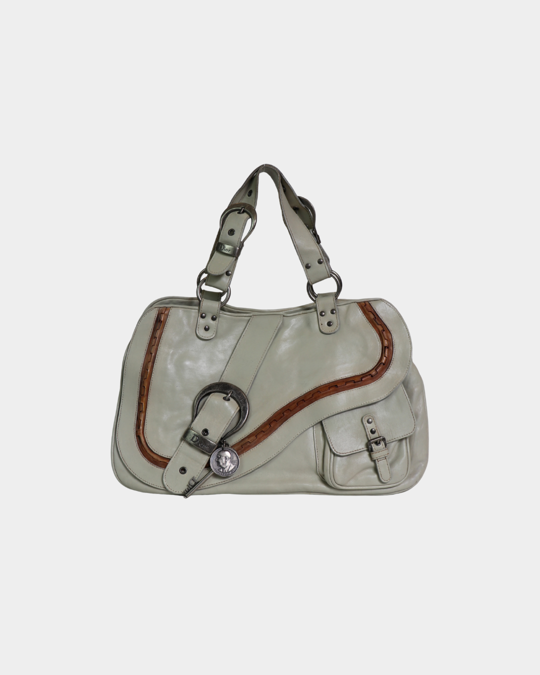 Dior 2006 Cream Gaucho Saddle Bag