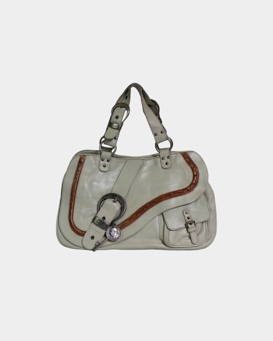 Dior 2006 Cream Gaucho Saddle Bag
