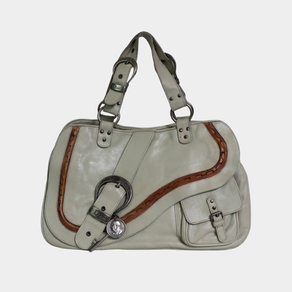 Dior 2006 Cream Gaucho Saddle Bag
