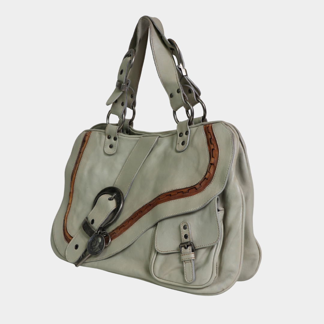 Dior 2006 Cream Gaucho Saddle Bag